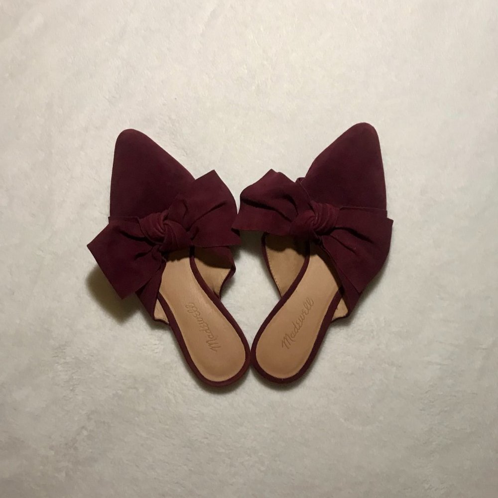 Madewell Remi Bow Mule in Pinot Noir